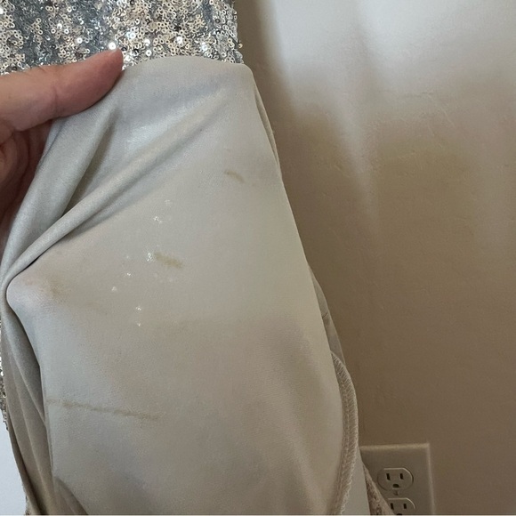 Lulus Infinite Dreams Ombre Sequin Trumpet Maxi Dress Gown Gold/Silver - Picture 11 of 12